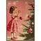 Girl With Baubles by Pictufy Studio 23-in. W x 33-in. H. Canvas Wall Art Print Framed